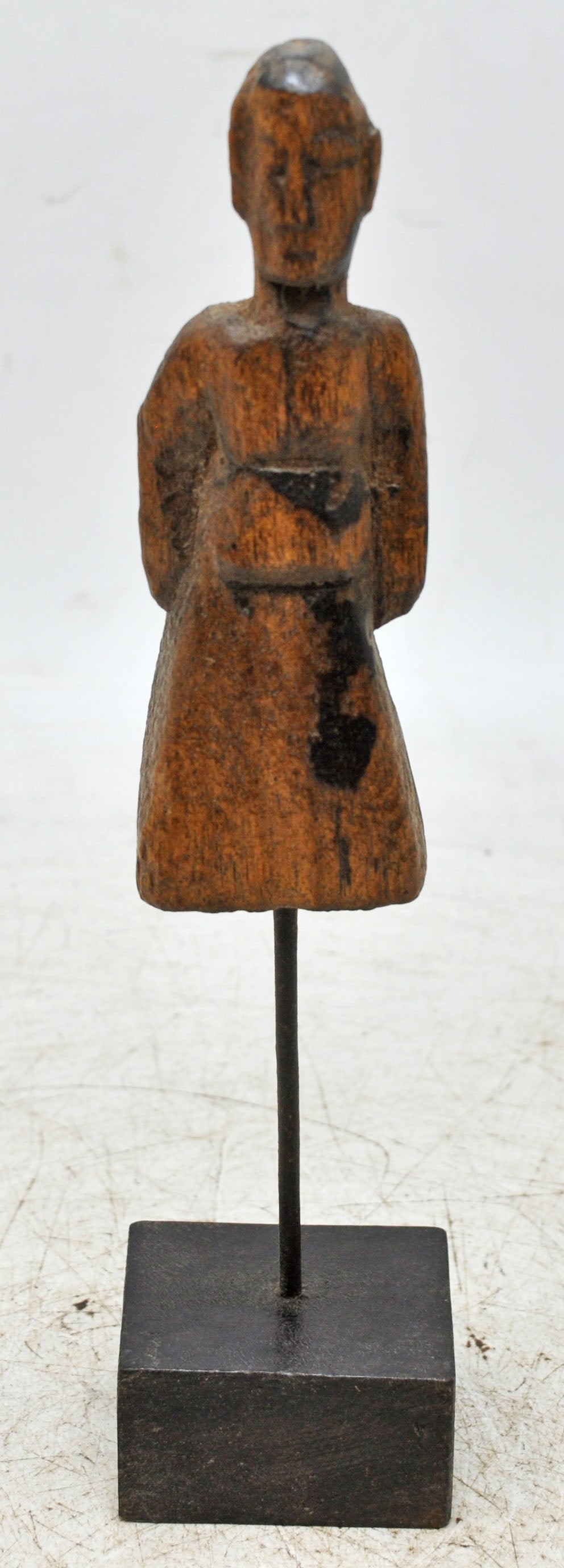 Antique Wooden Small Man Figurine Original Old Hand Carved