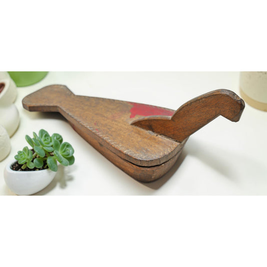 Antique Wooden Kitchenware Spice Box Original Old Hand Carved