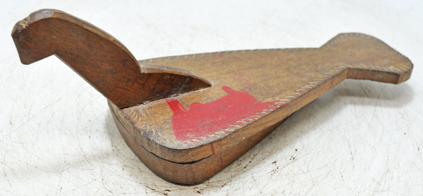 Antique Wooden Kitchenware Spice Box Original Old Hand Carved