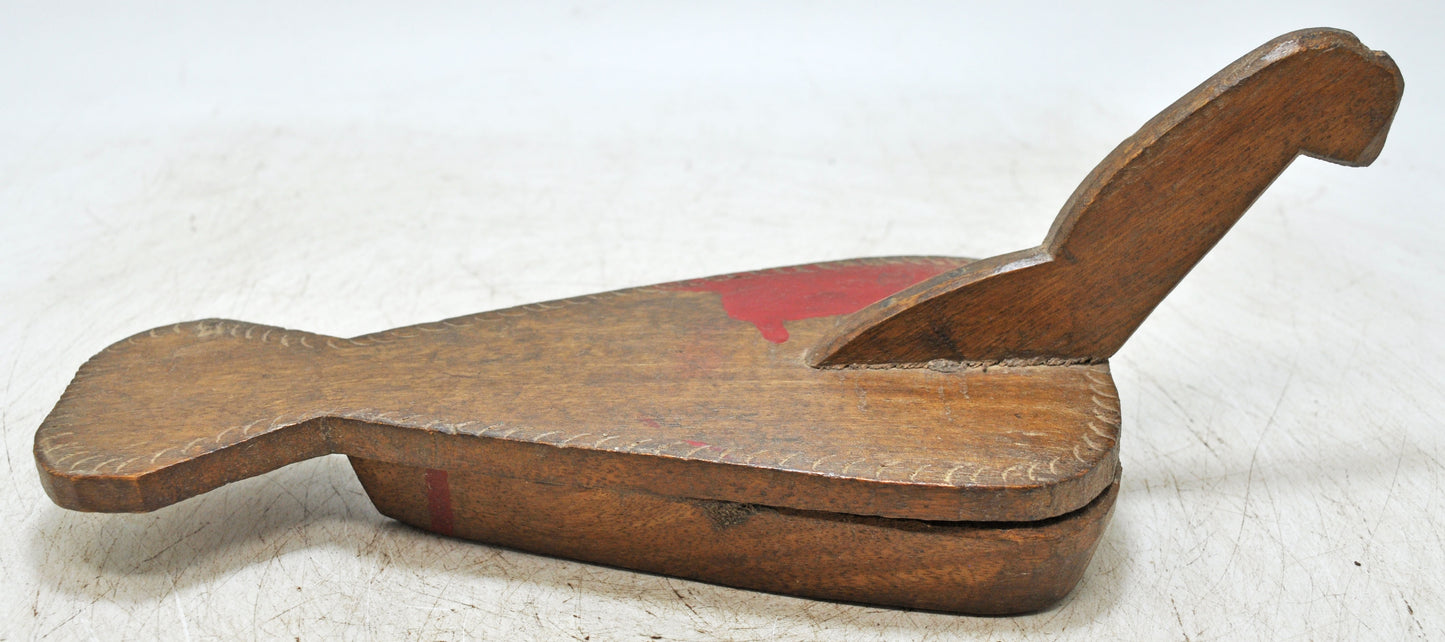 Antique Wooden Kitchenware Spice Box Original Old Hand Carved