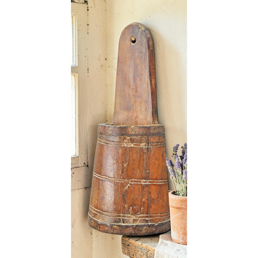 Vintage Wooden Wall Hanging Basket Original Old Hand Crafted