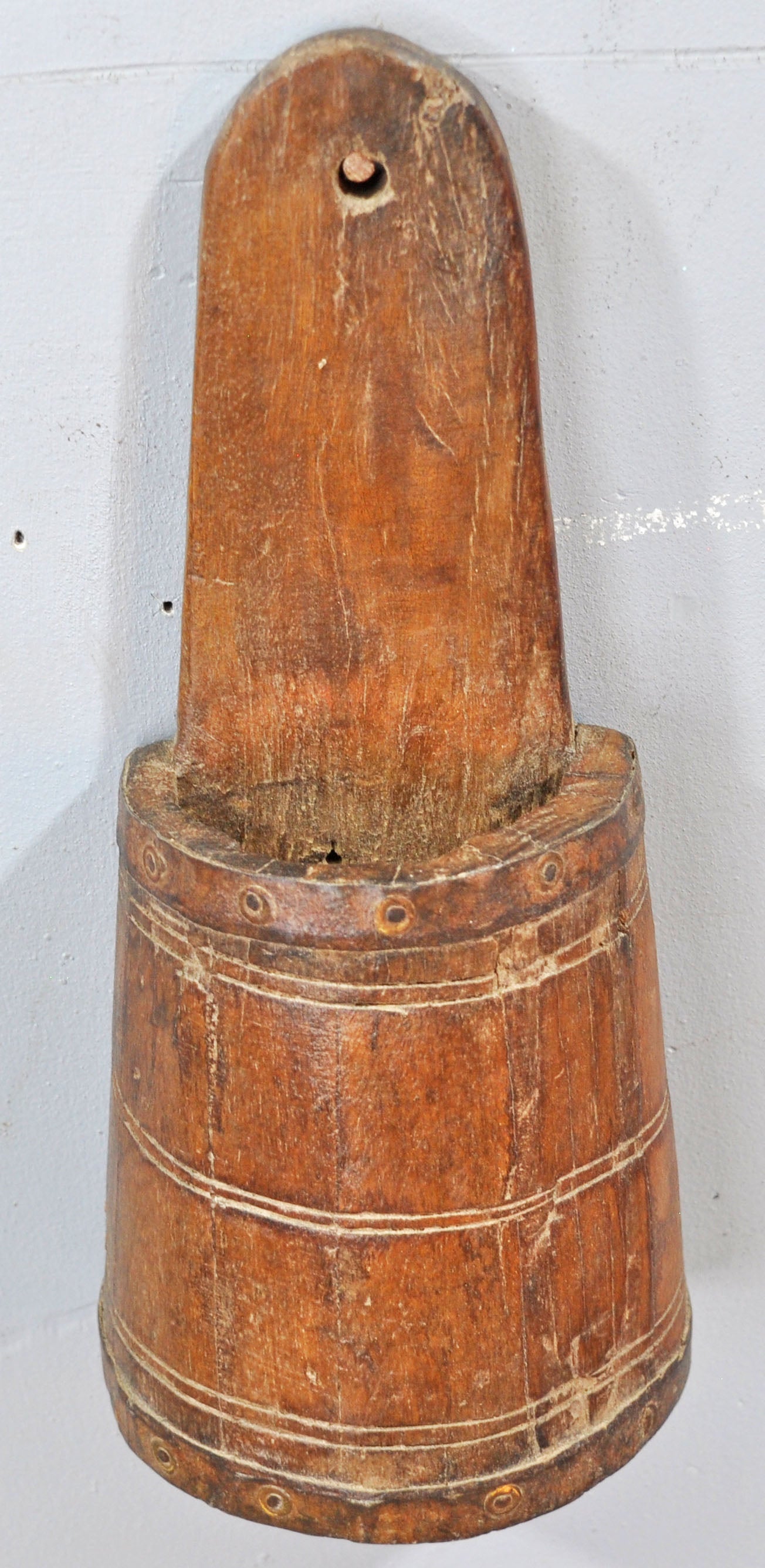 Vintage Wooden Wall Hanging Basket Original Old Hand Crafted