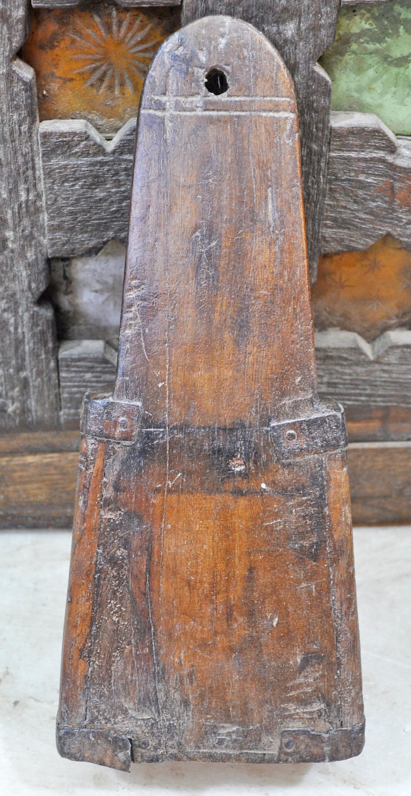 Vintage Wooden Wall Hanging Basket Original Old Hand Crafted
