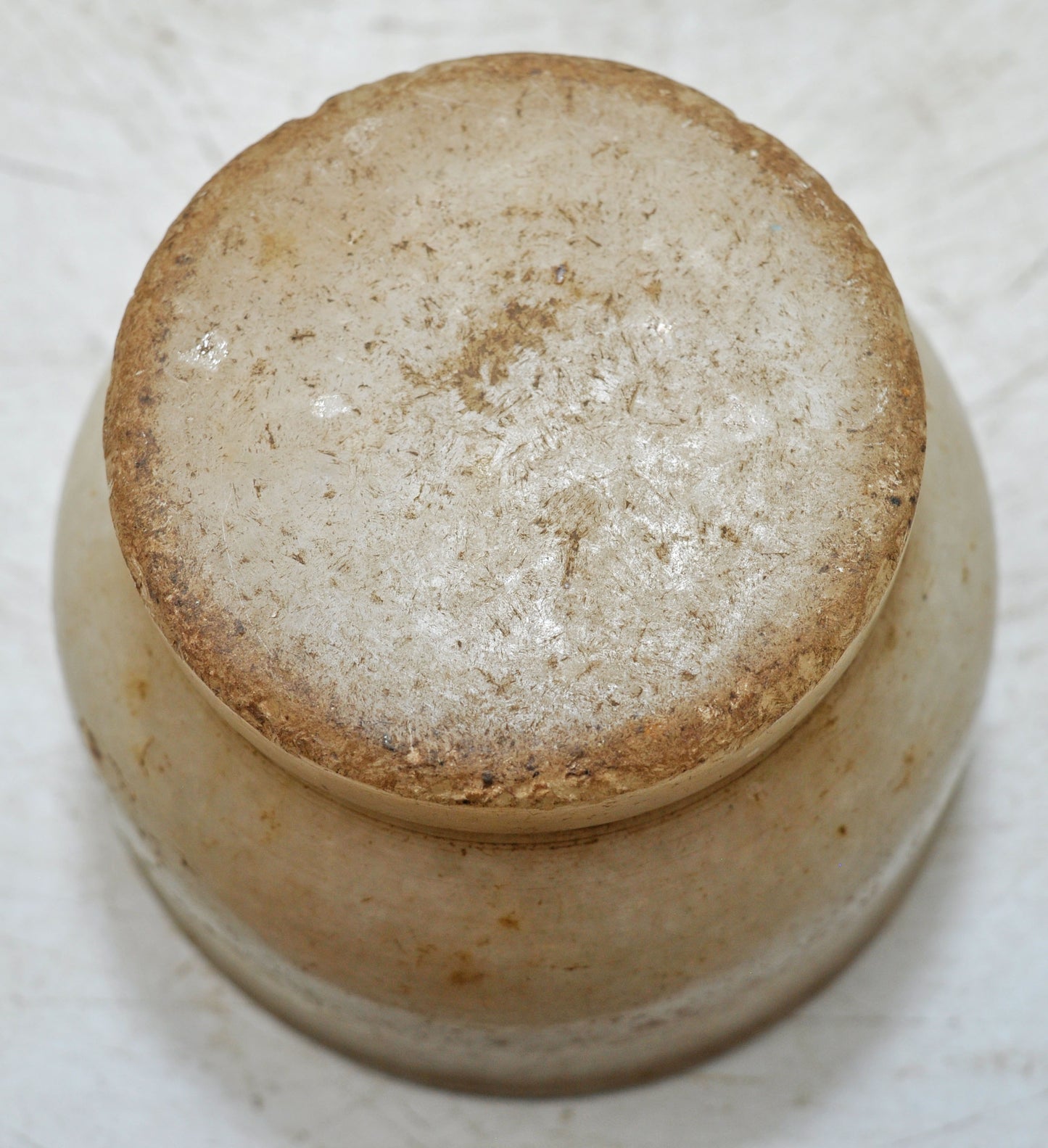 Vintage White Marble Round Small Bowl Original Old Hand Carved