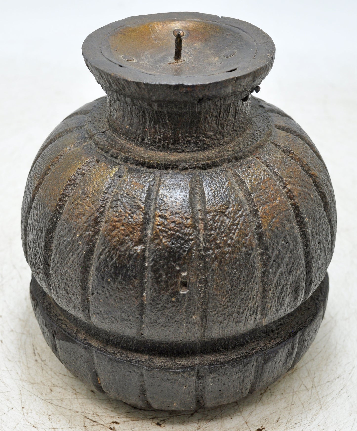 Antique Wooden Candle Holder Stand Original Old Hand Carved