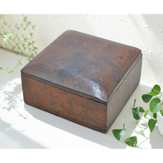 Vintage Wooden Small Square Box Original Old Hand Crafted