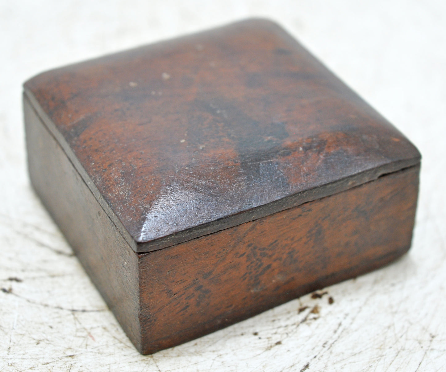 Vintage Wooden Small Square Box Original Old Hand Crafted