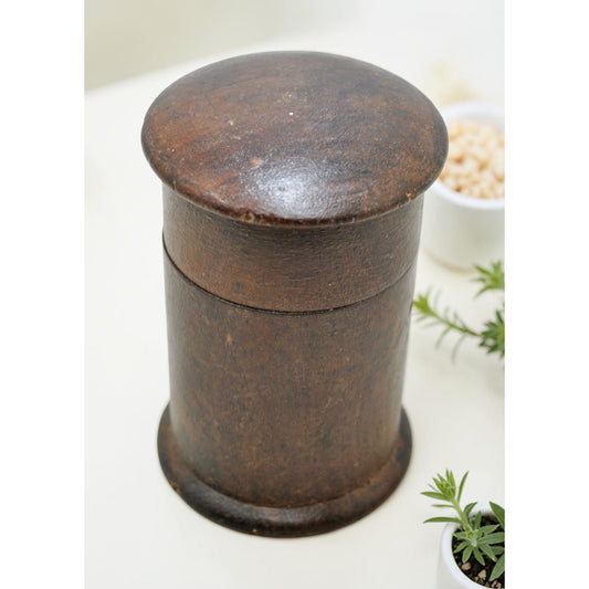 Vintage Wooden Small Round Chalk Box Original Old Hand Crafted