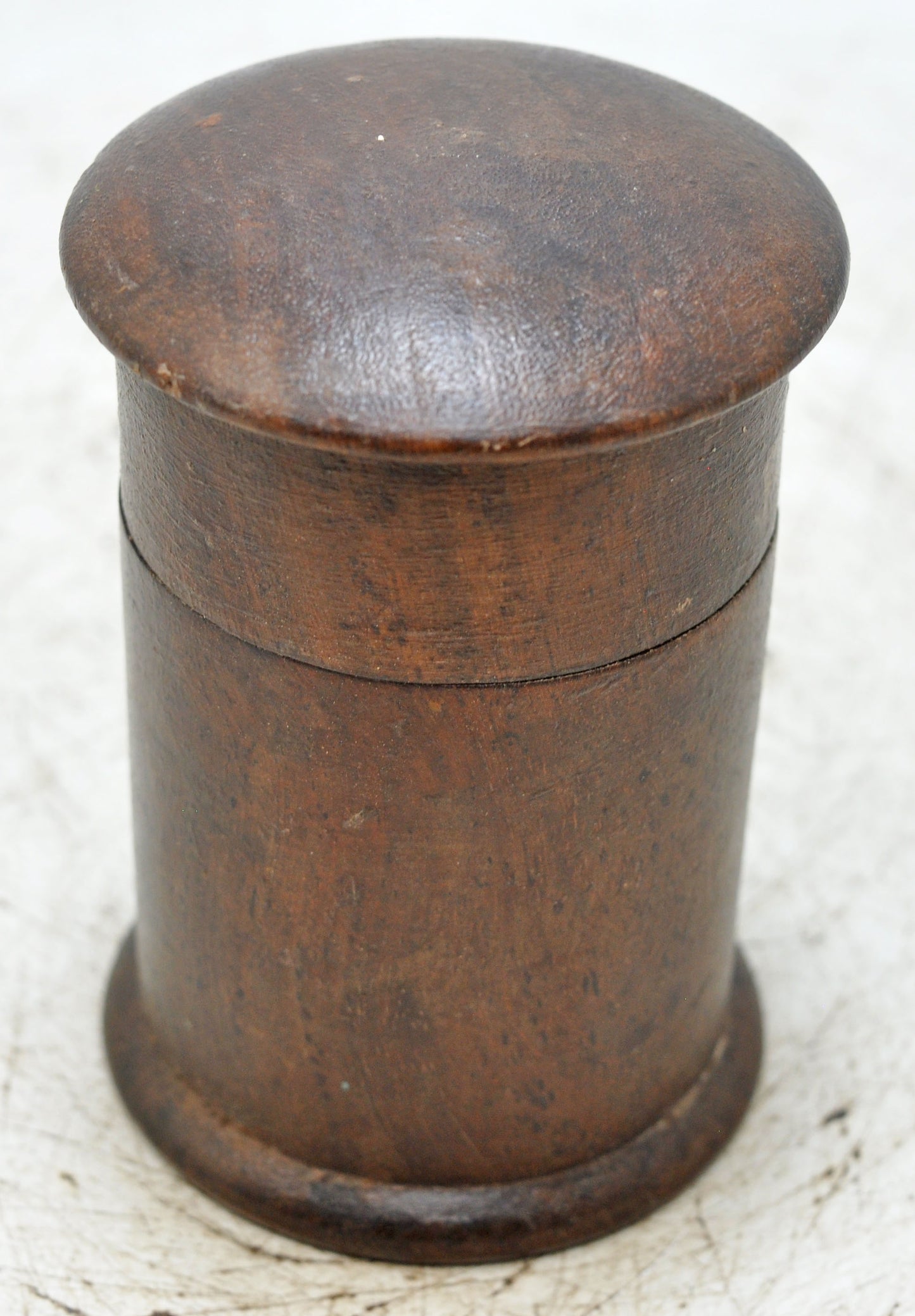 Vintage Wooden Small Round Chalk Box Original Old Hand Crafted