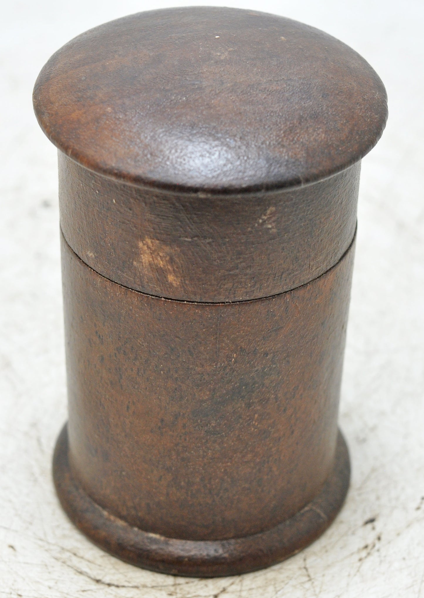 Vintage Wooden Small Round Chalk Box Original Old Hand Crafted