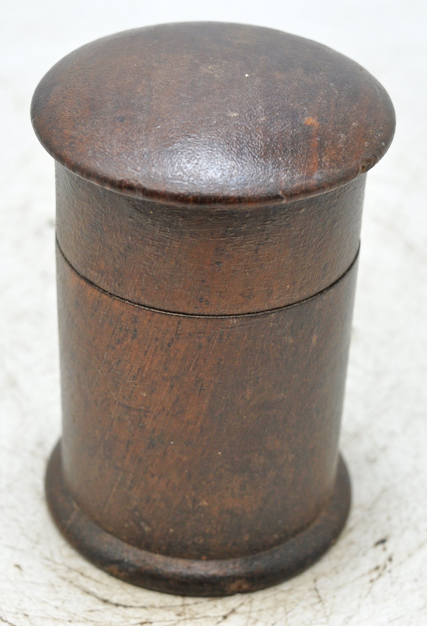 Vintage Wooden Small Round Chalk Box Original Old Hand Crafted