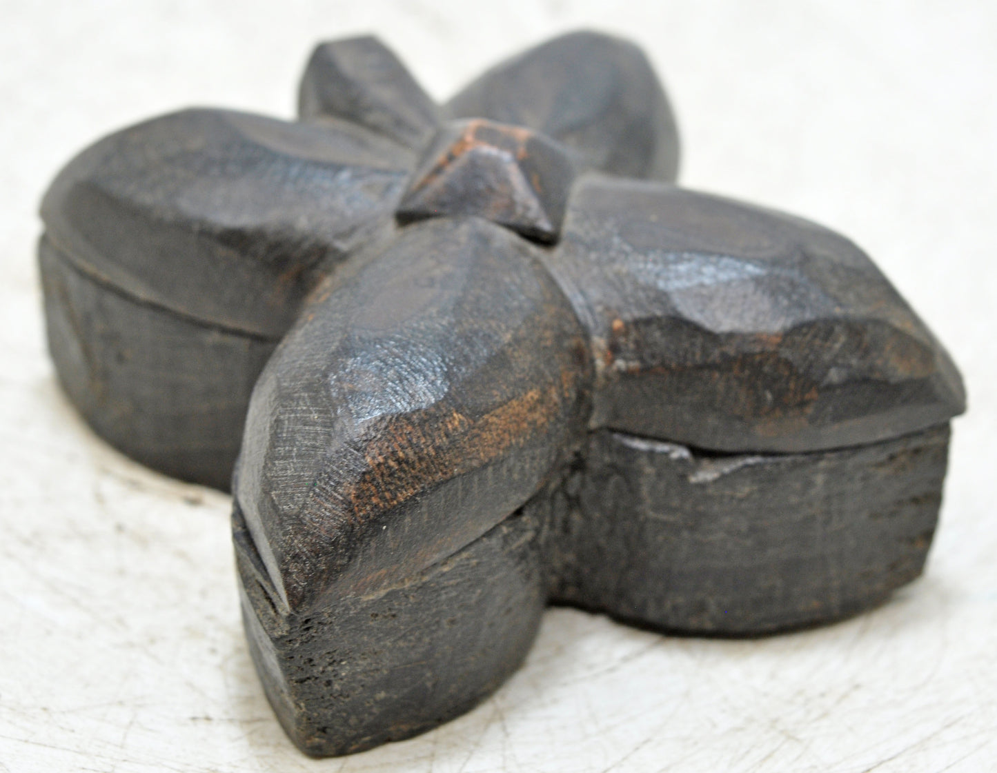 Antique Wooden Small Kum Kum Powder Tika Box Original Old Hand Carved