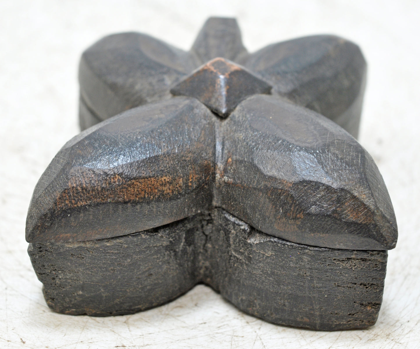 Antique Wooden Small Kum Kum Powder Tika Box Original Old Hand Carved