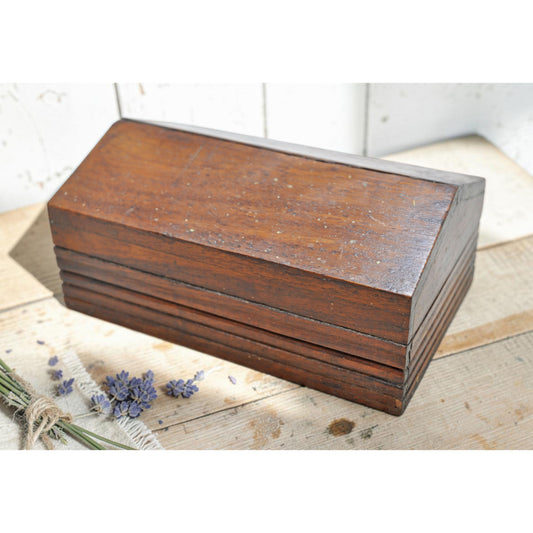 Vintage Wooden Dome Shaped Storage Box Original Old Hand Crafted