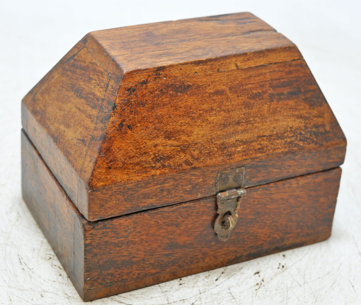 Vintage Wooden Dome Shaped Storage Box Original Old Hand Crafted