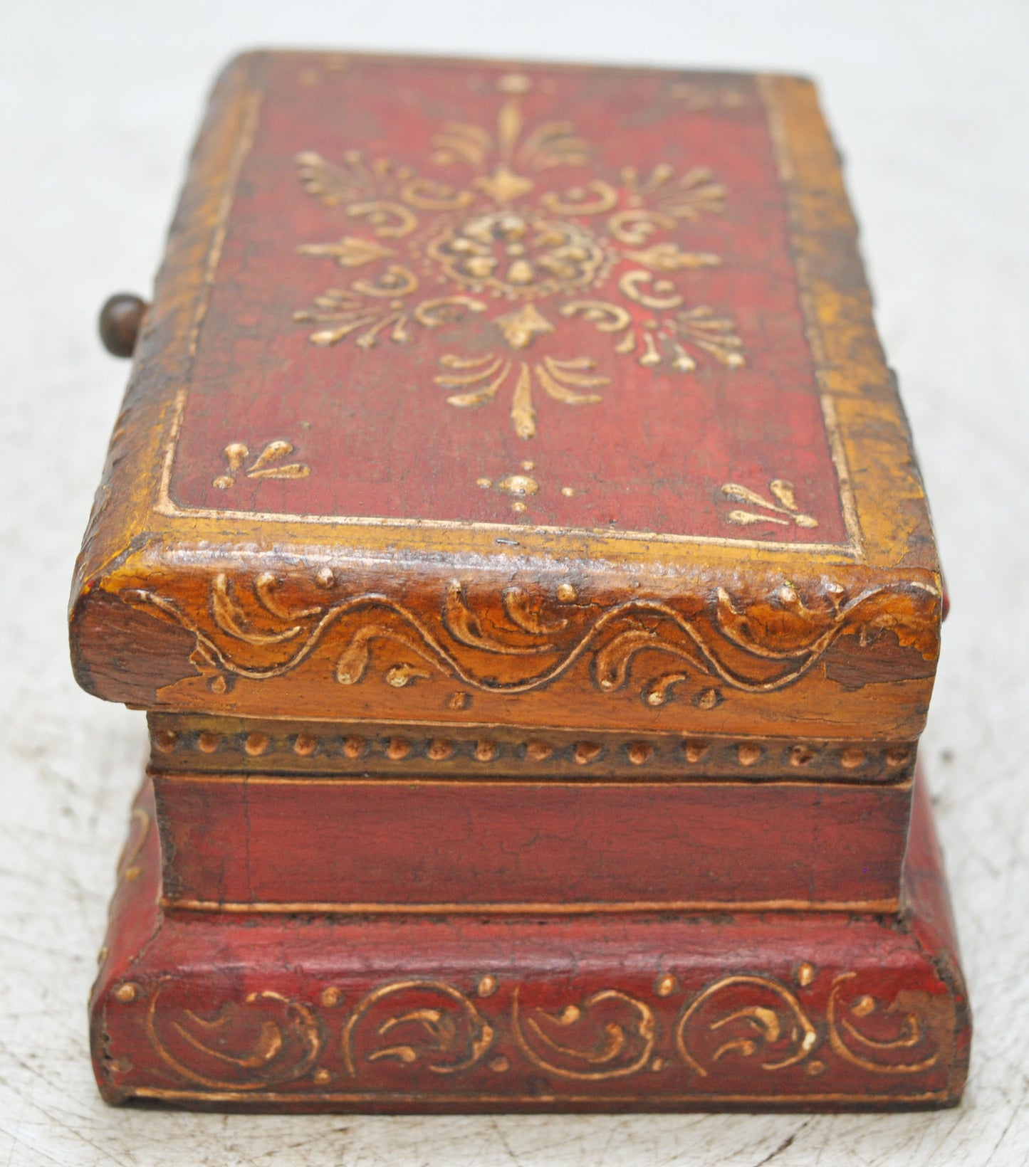 Vintage Wooden Storage Box Original Old Hand Crafted Painted