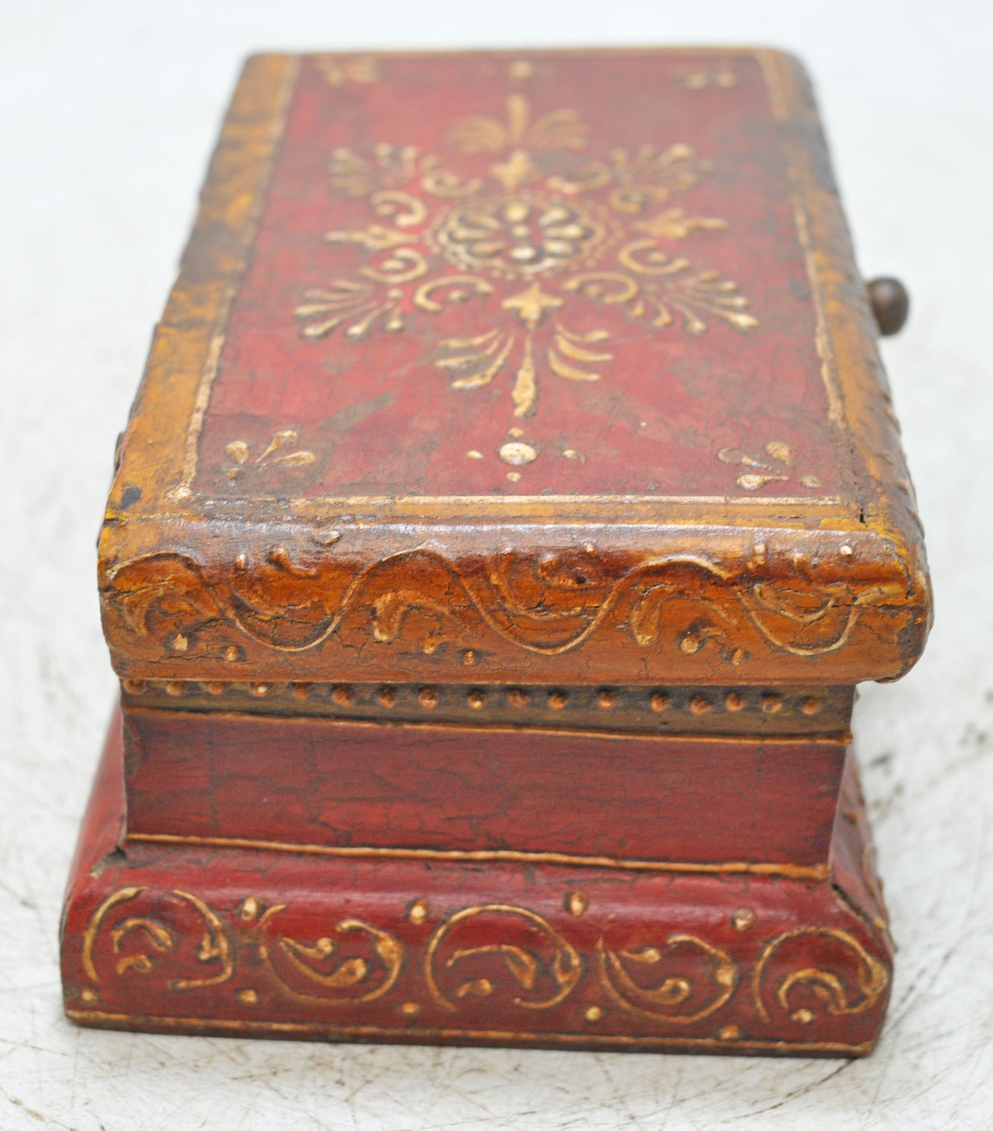 Vintage Wooden Storage Box Original Old Hand Crafted Painted