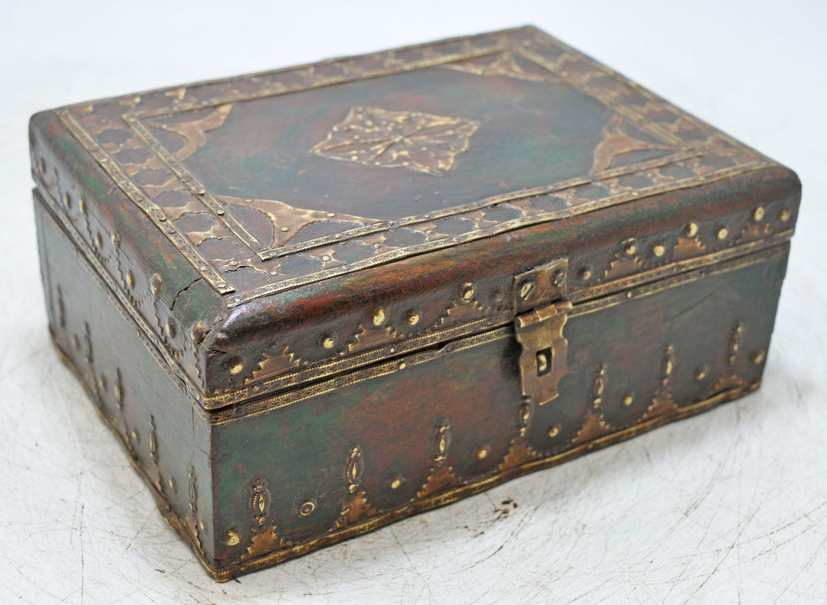 Vintage Wooden Storage Box Original Old Hand Crafted Fine Brass Fitted