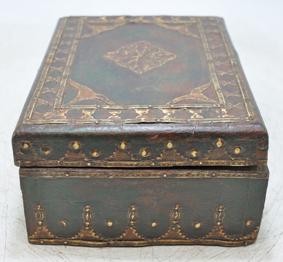 Vintage Wooden Storage Box Original Old Hand Crafted Fine Brass Fitted
