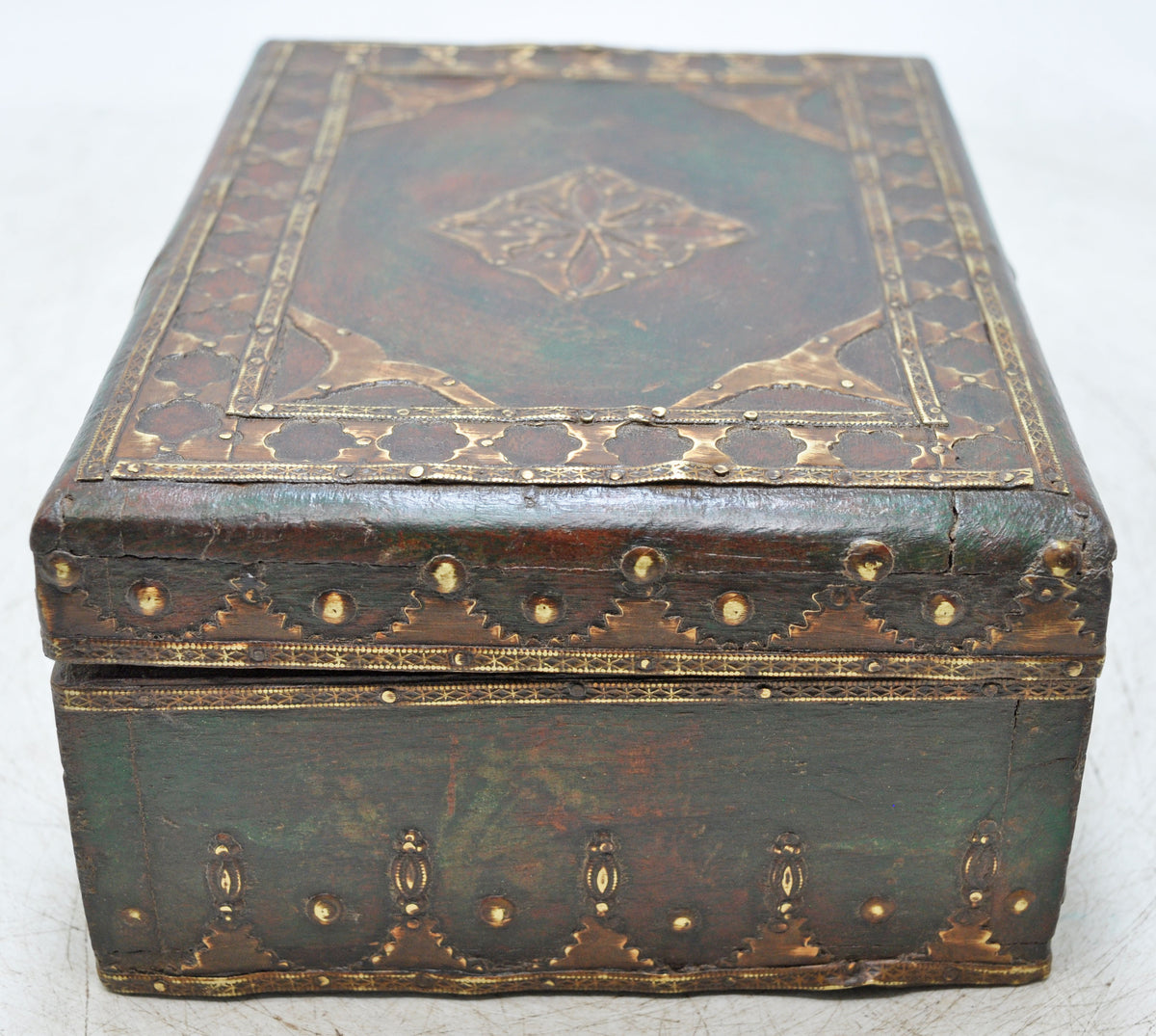 Vintage Wooden Storage Box Original Old Hand Crafted Fine Brass Fitted