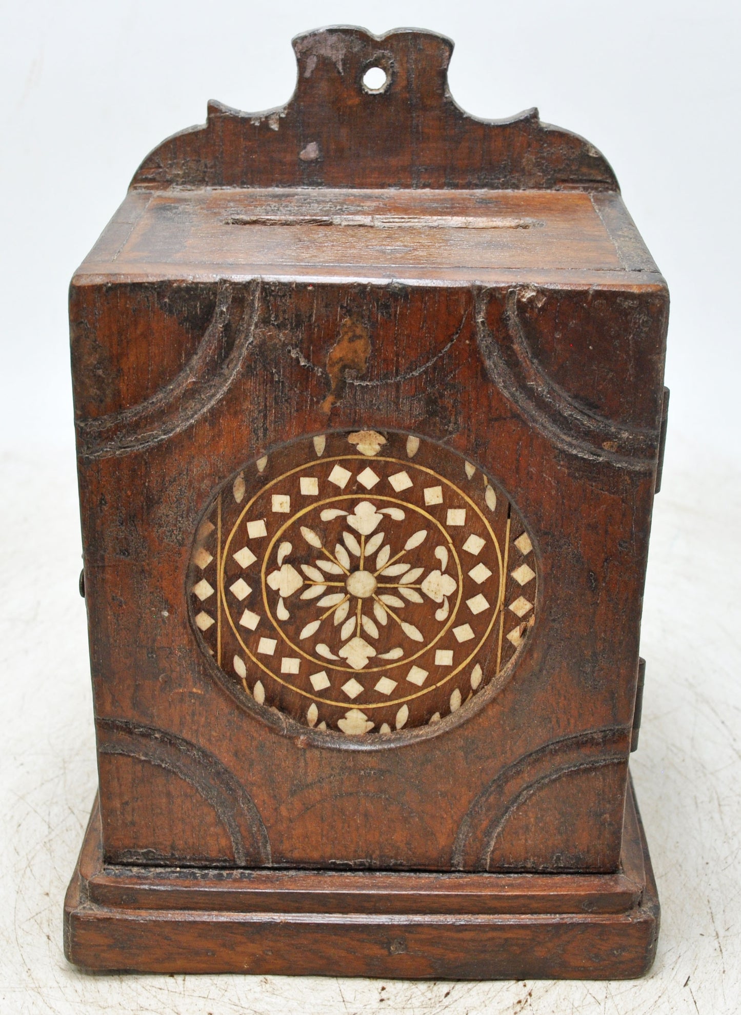 Antique Wooden Money Coin Bank Box Original Old Hand Crafted