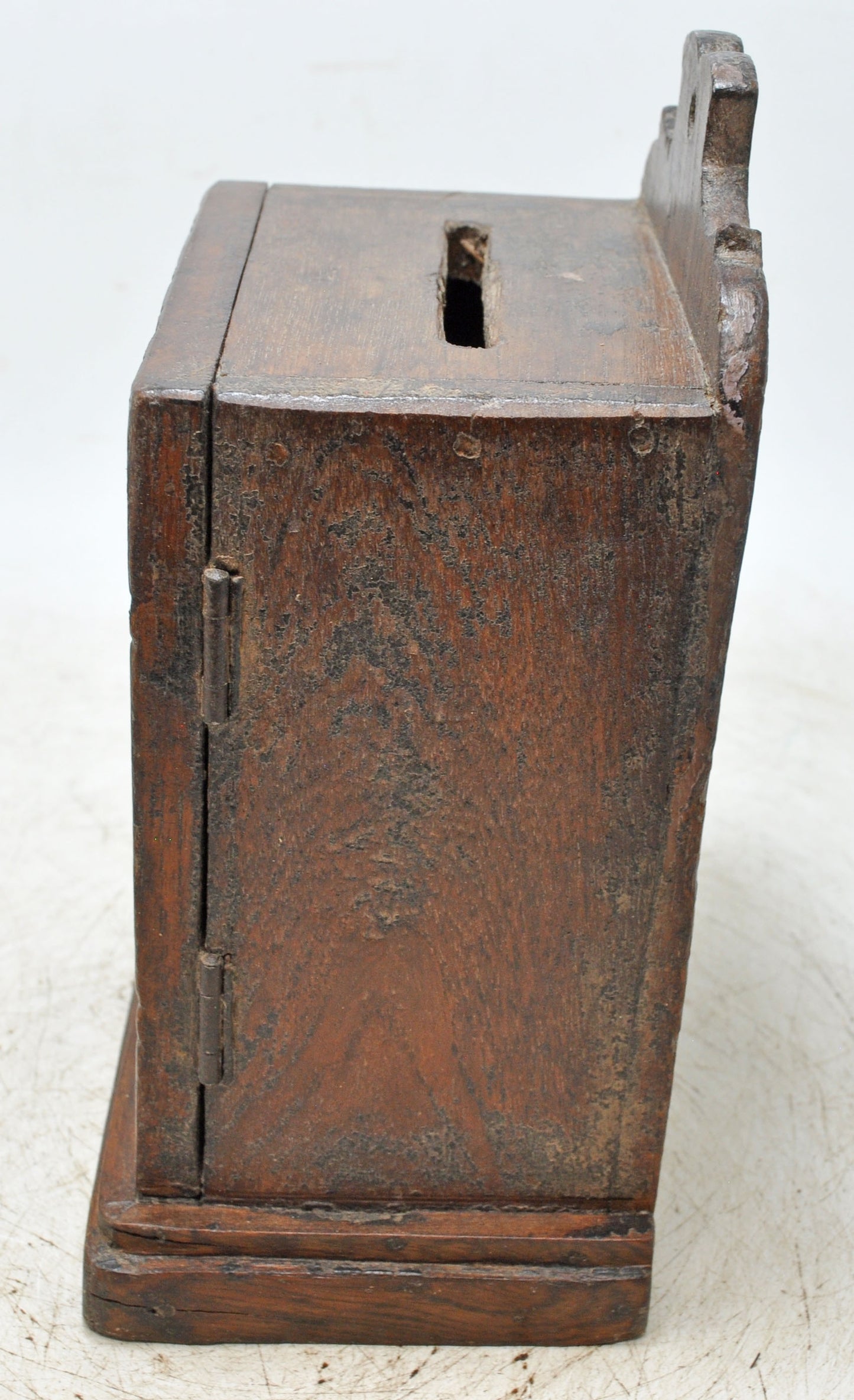 Antique Wooden Money Coin Bank Box Original Old Hand Crafted