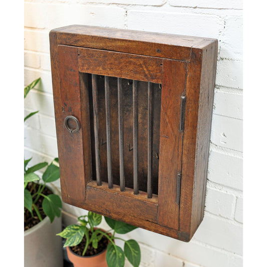 Vintage Wooden Wall Décor Key Hanging Cabinet Box Original Old Hand Crafted