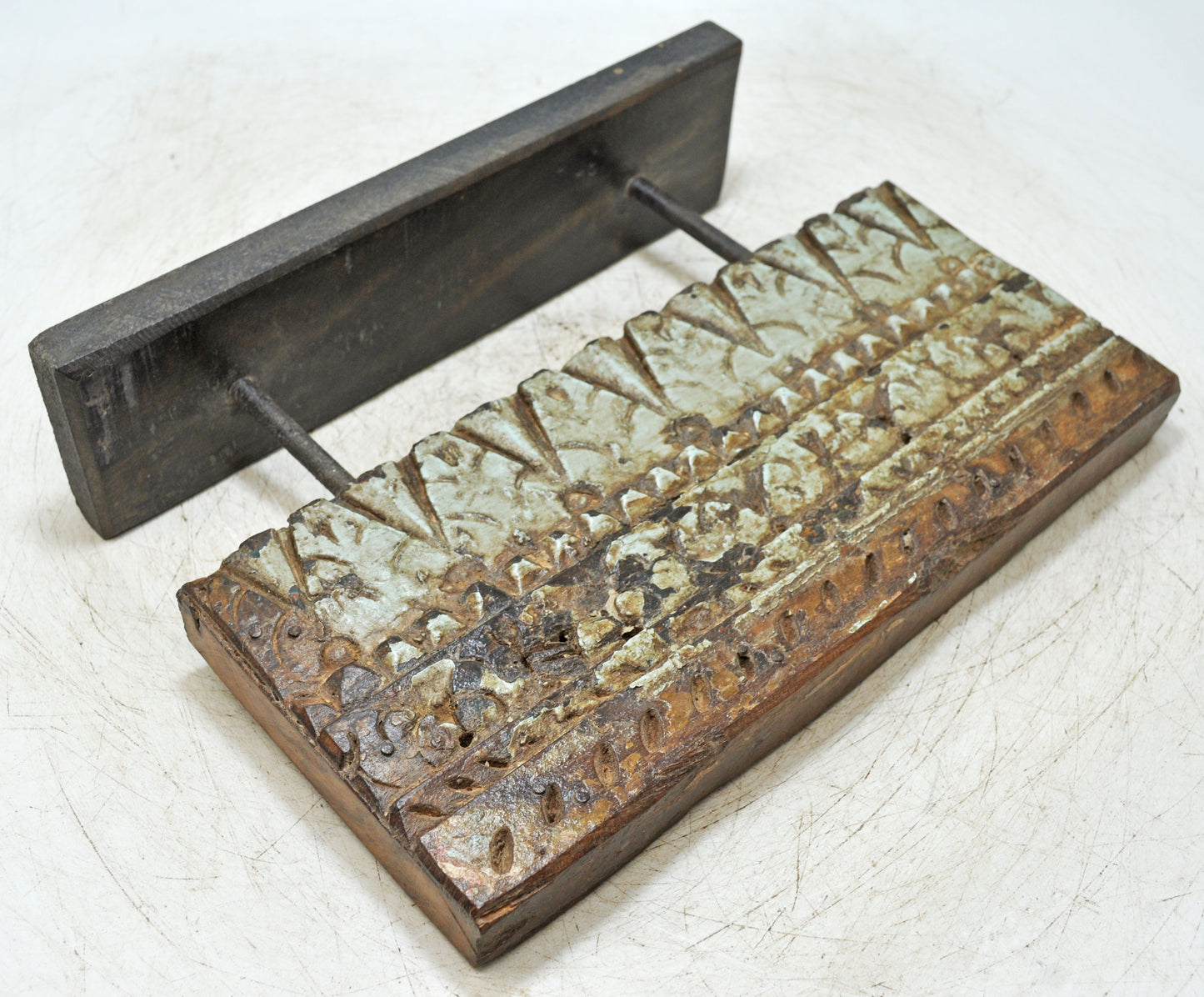 Antique Wooden Floral Carving Panel Plaque Original Old Hand Carved