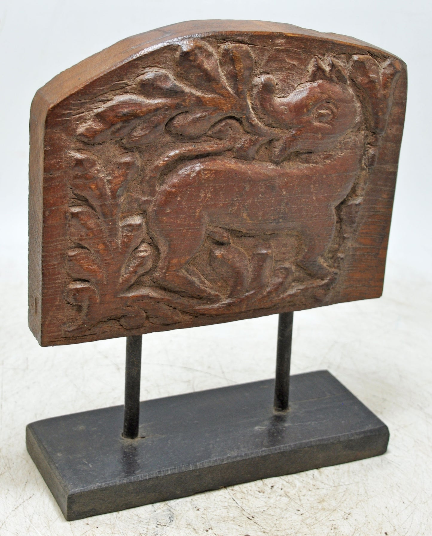 Antique Wooden Animal Carving Panel Plaque Original Old Hand Carved