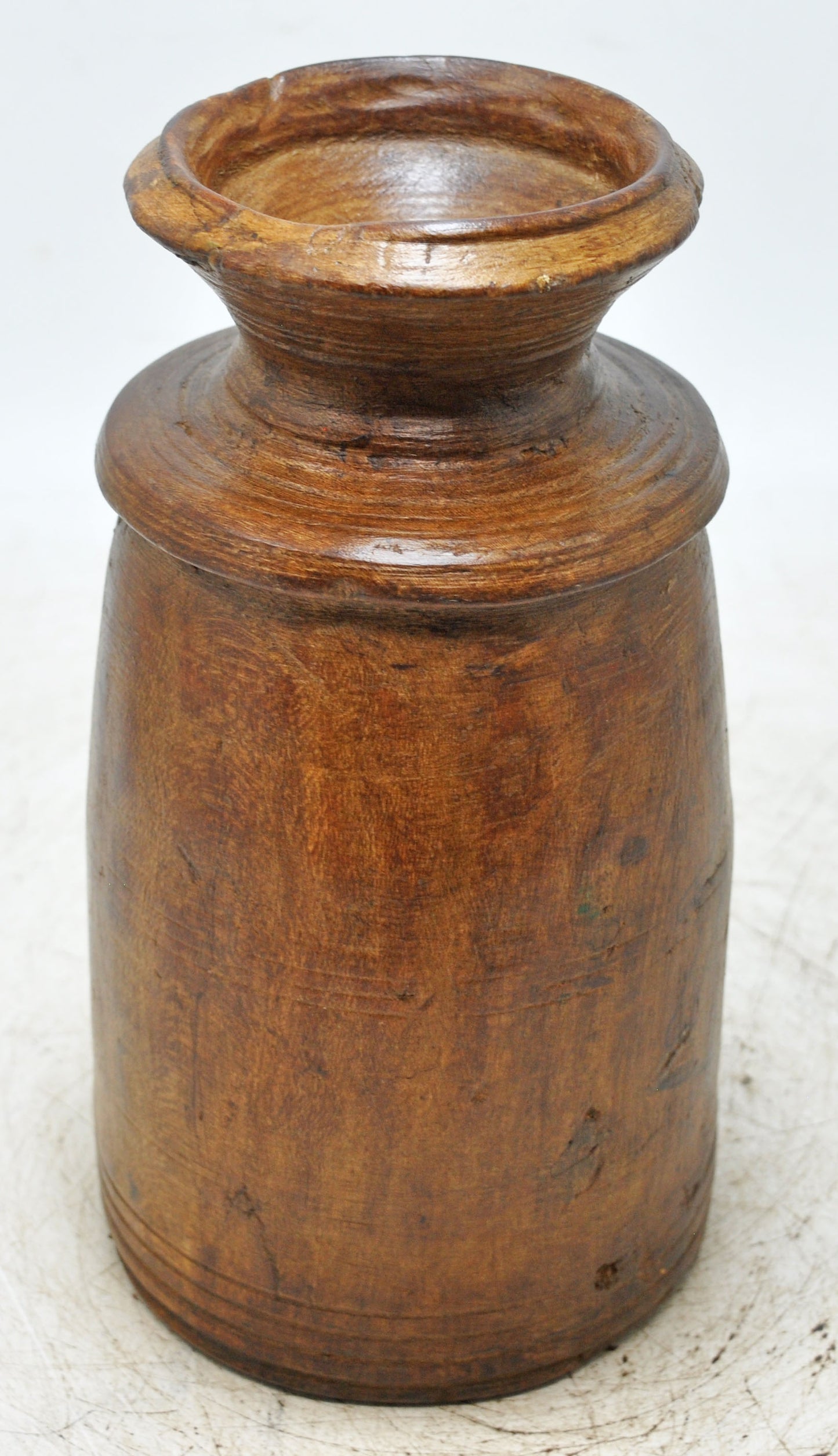 Antique Wooden Himalayan Water Storage Pot Original Old Hand Carved
