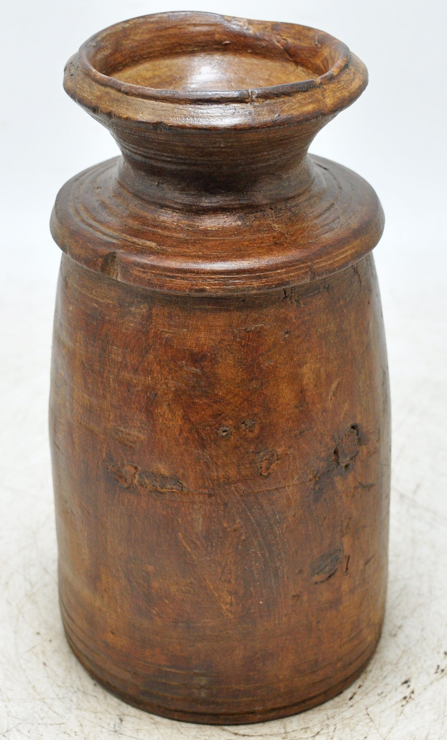 Antique Wooden Himalayan Water Storage Pot Original Old Hand Carved