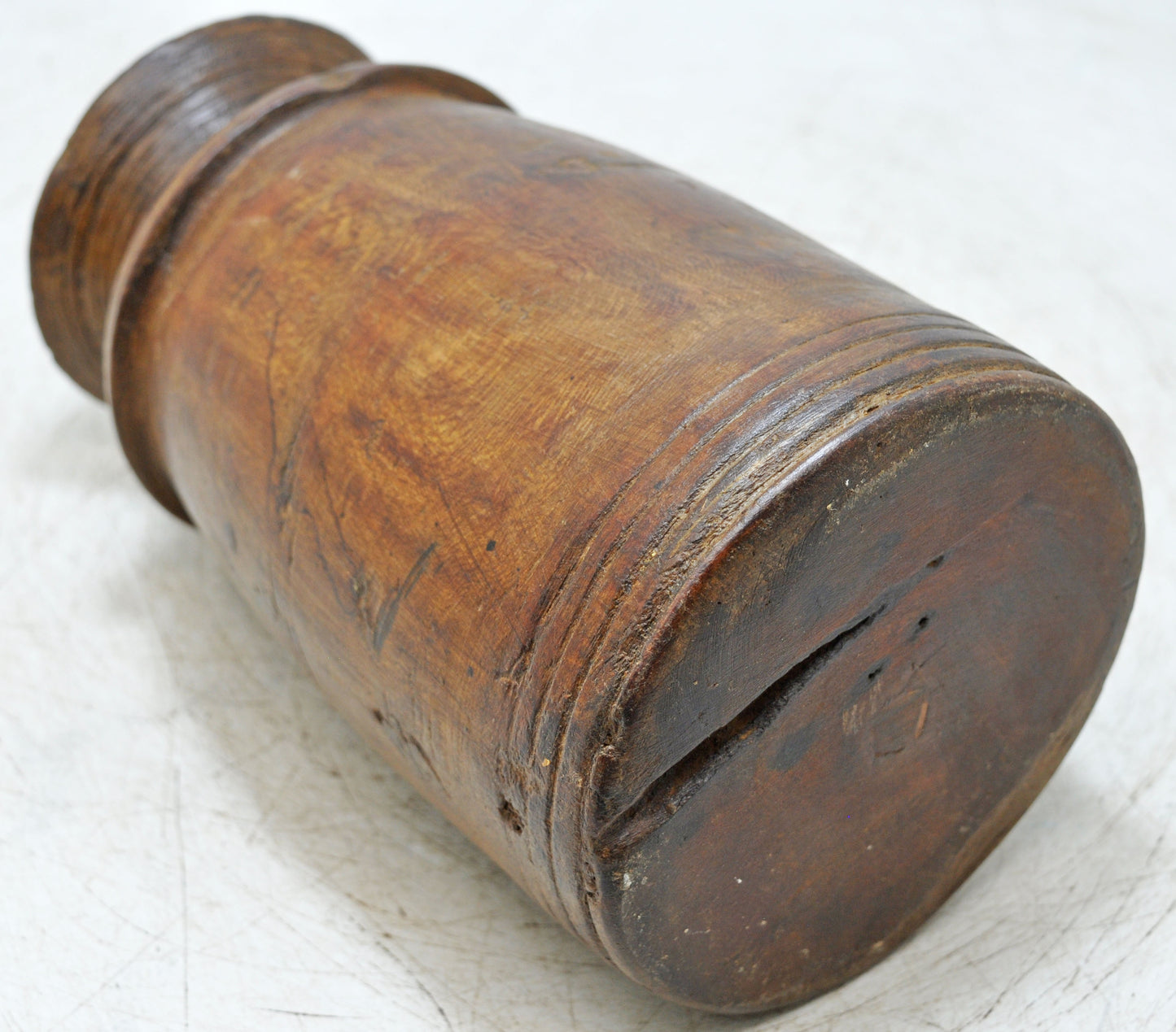 Antique Wooden Himalayan Water Storage Pot Original Old Hand Carved