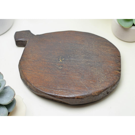 Antique Wooden Round Chapati Bread Rolling Plate Original Old Hand Carved