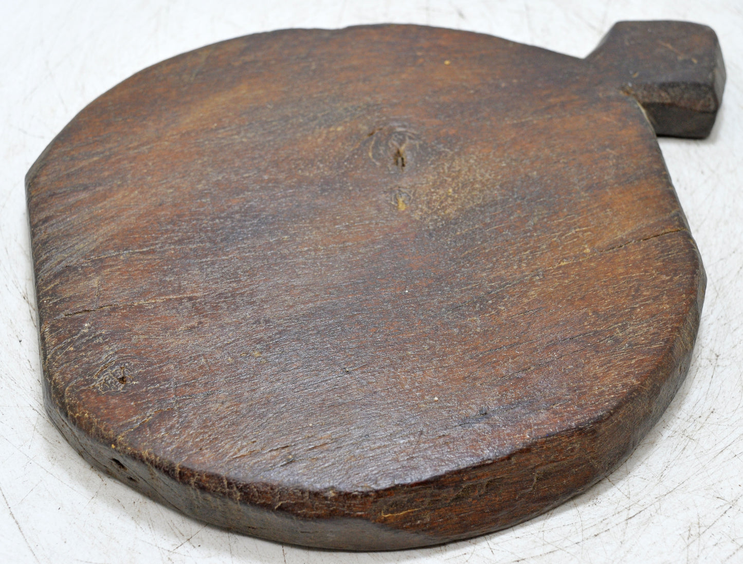 Antique Wooden Round Chapati Bread Rolling Plate Original Old Hand Carved