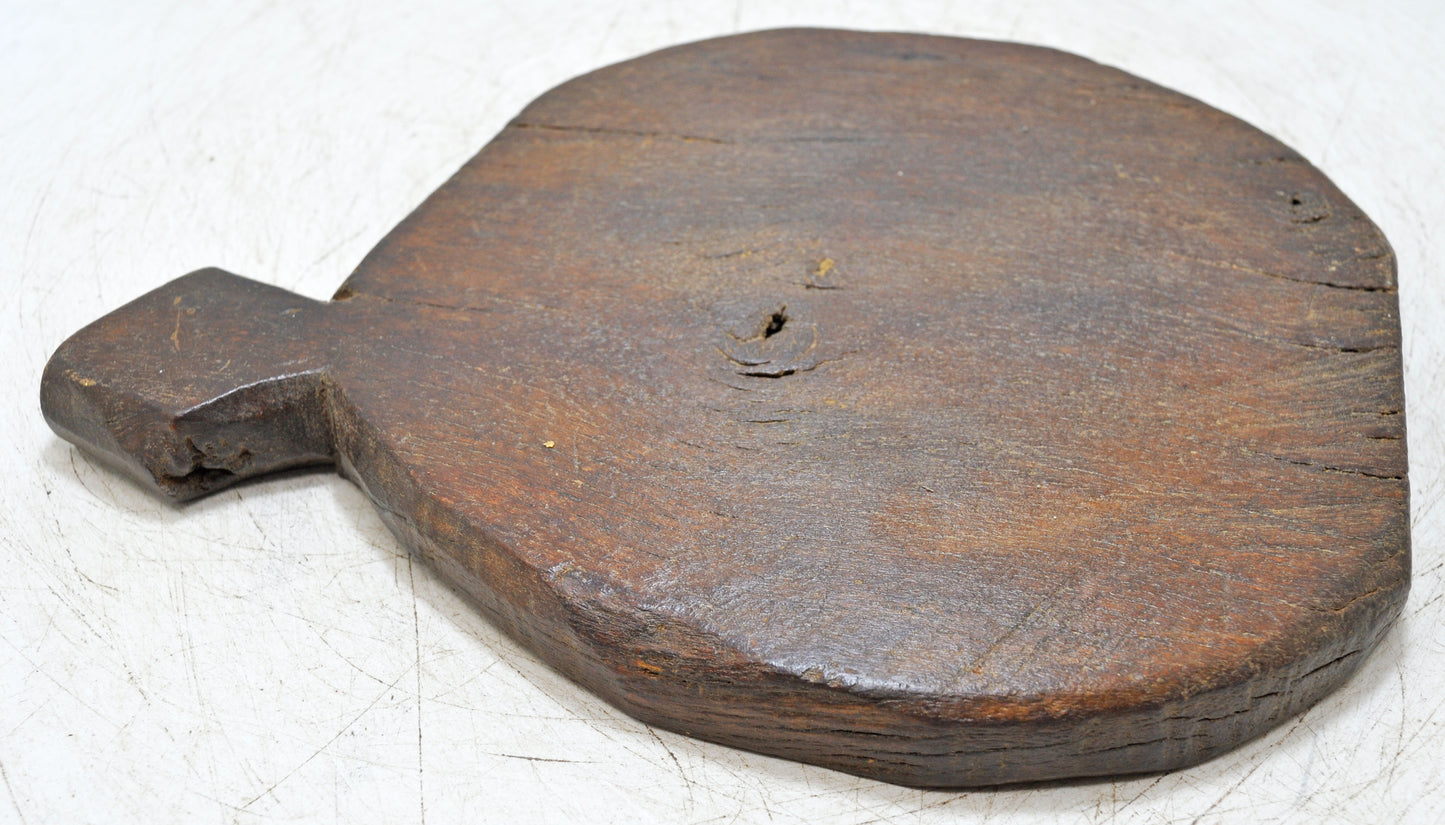 Antique Wooden Round Chapati Bread Rolling Plate Original Old Hand Carved