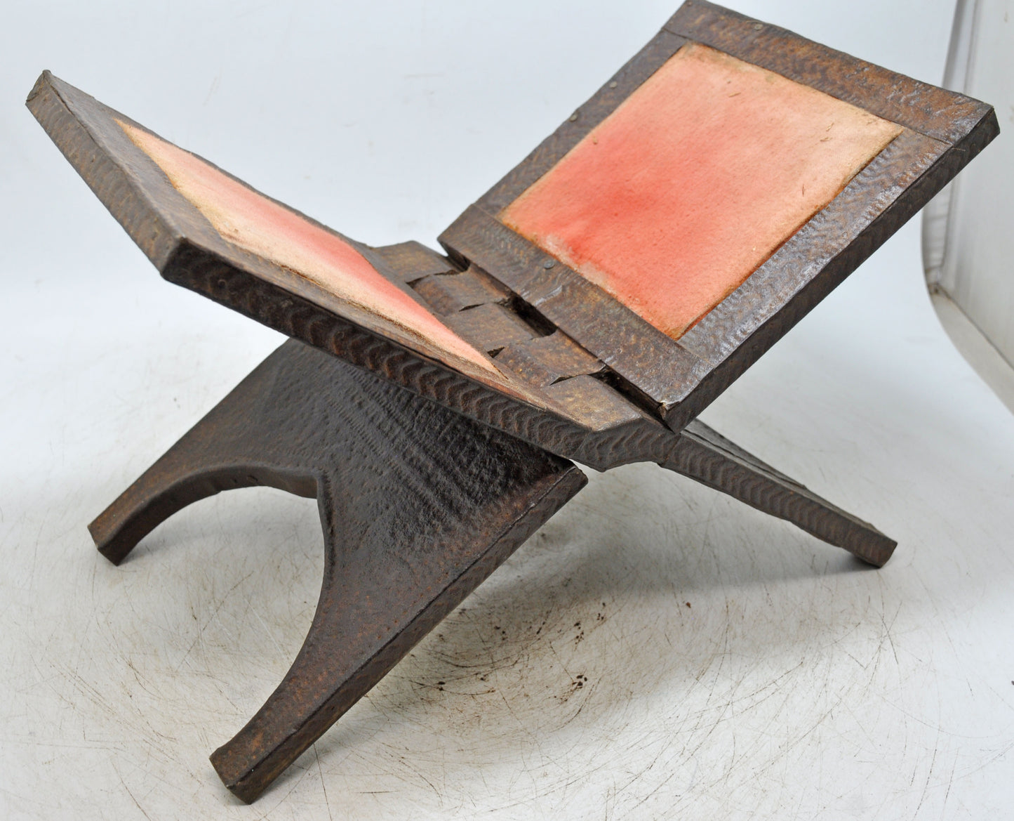Antique Wooden Holy Quran Book Stand Original Old Fine Metal Fitted Engraved