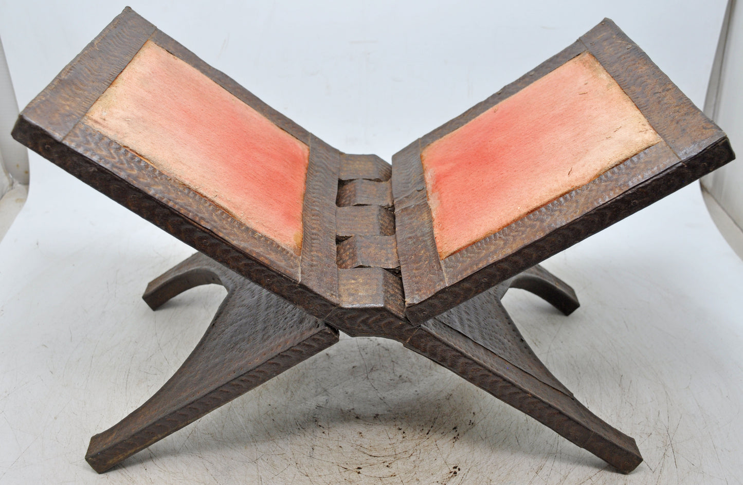 Antique Wooden Holy Quran Book Stand Original Old Fine Metal Fitted Engraved