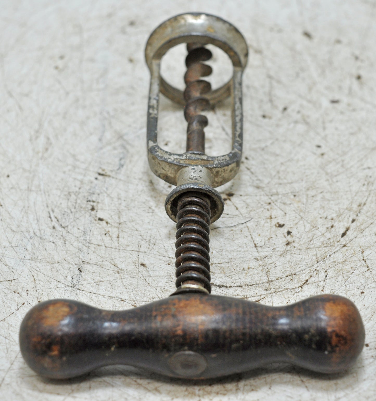 Antique Iron Cork Screw Bottle Opener Original Old Hand Crafted