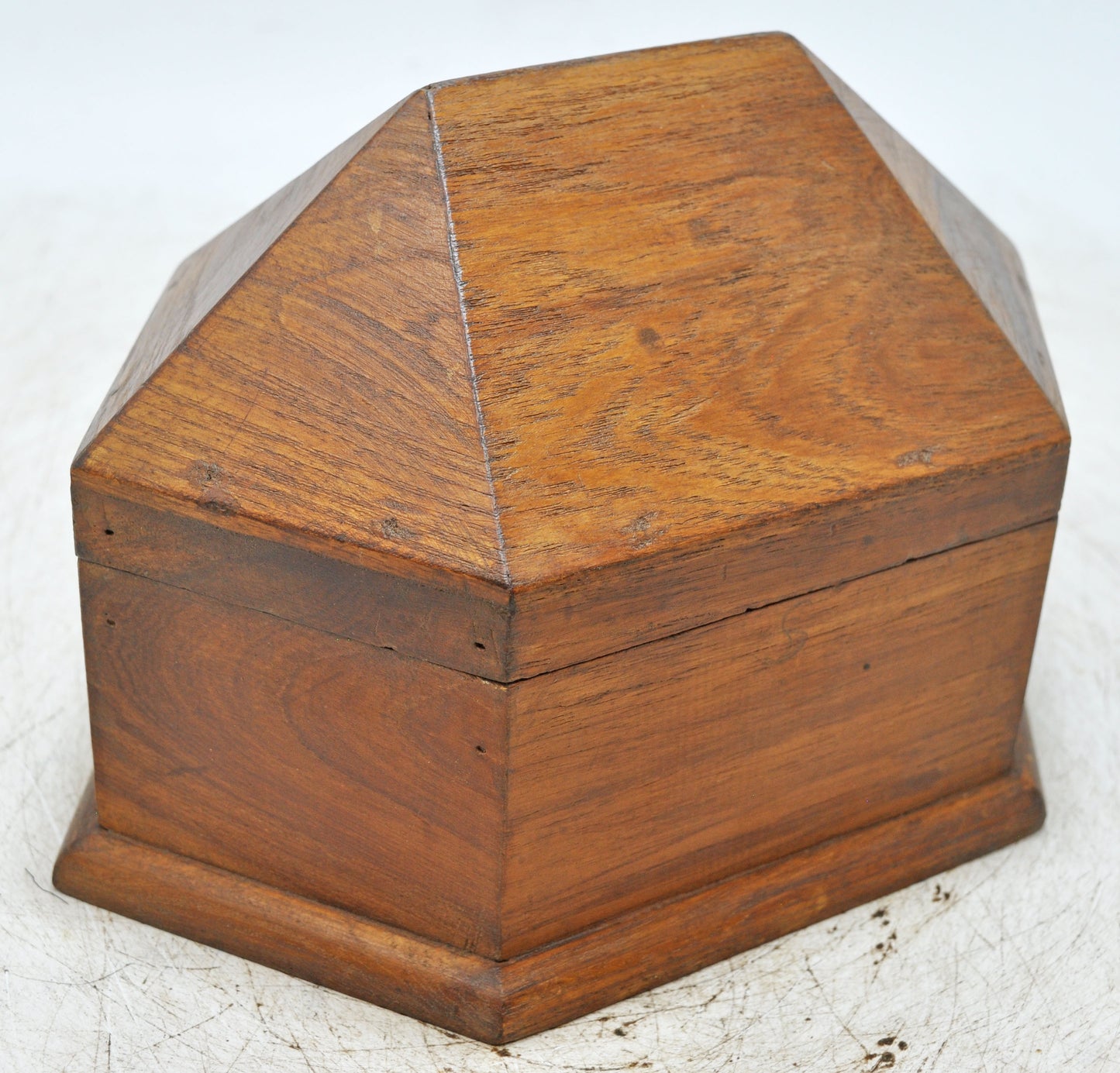 Vintage Wooden Dome Shaped Small Storage Box Original Old Hand Crafted