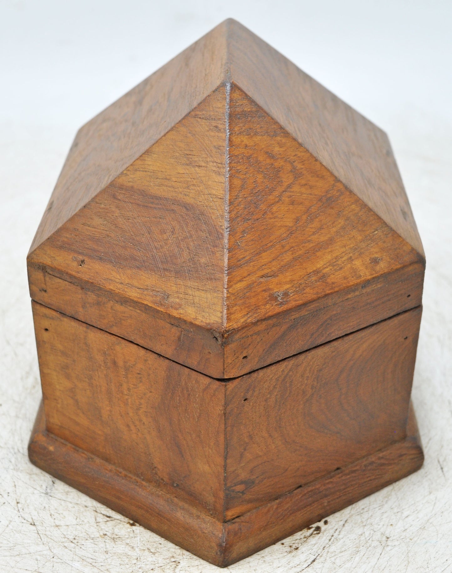 Vintage Wooden Dome Shaped Small Storage Box Original Old Hand Crafted