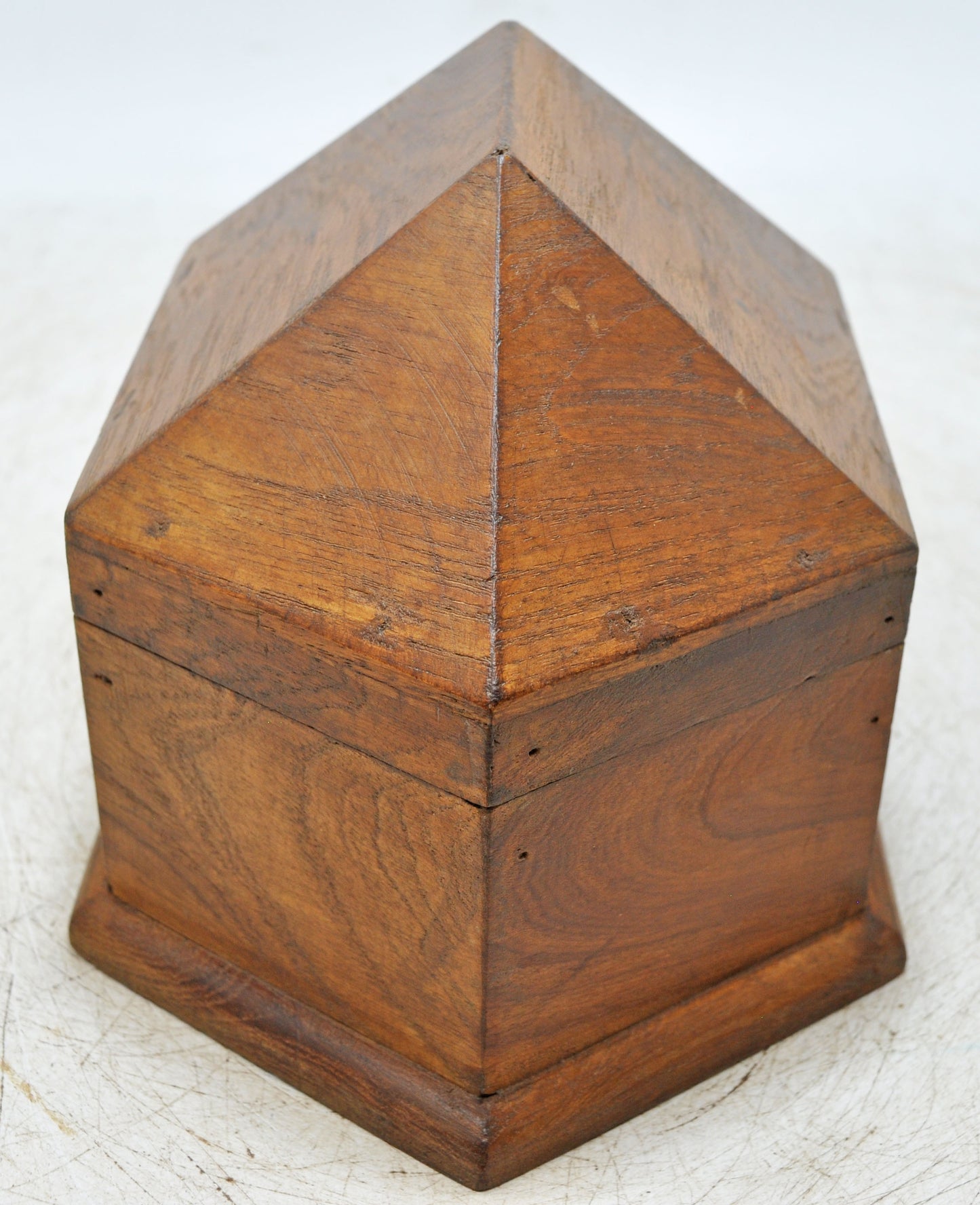 Vintage Wooden Dome Shaped Small Storage Box Original Old Hand Crafted