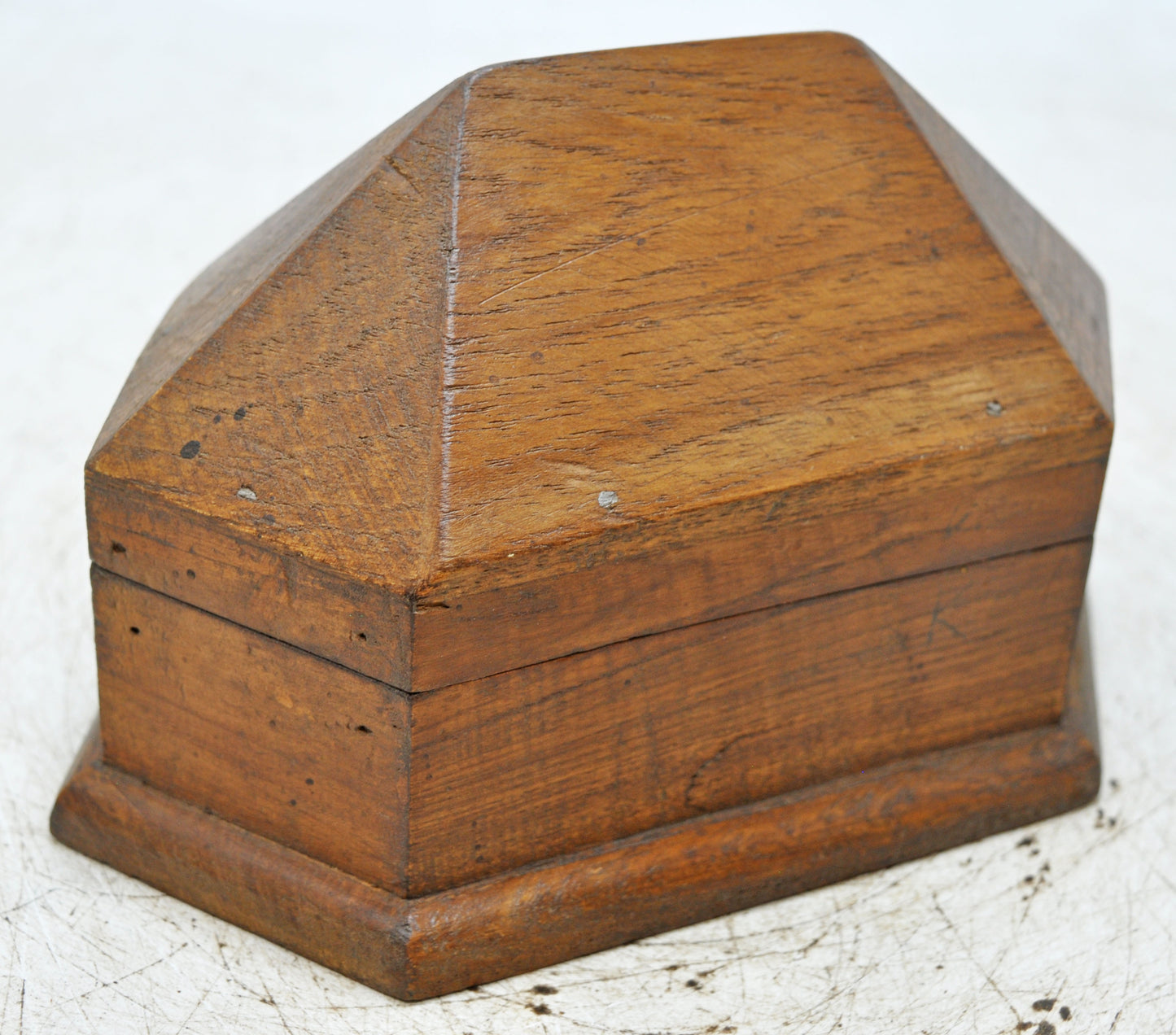 Vintage Wooden Dome Shaped Small Storage Box Original Old Hand Crafted