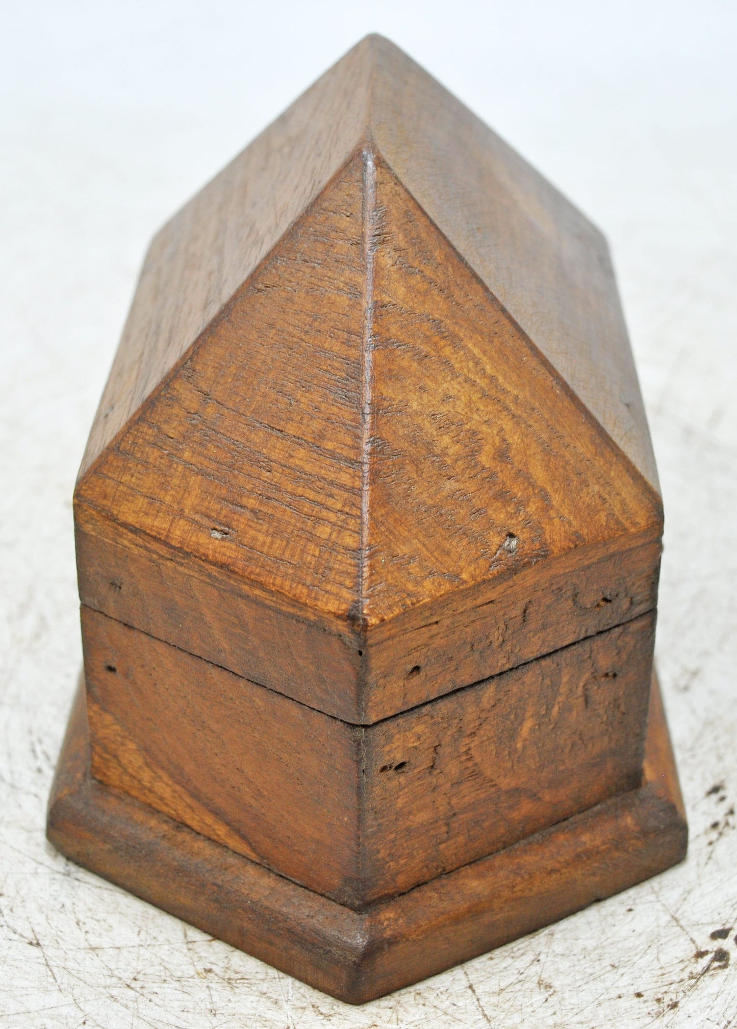 Vintage Wooden Dome Shaped Small Storage Box Original Old Hand Crafted