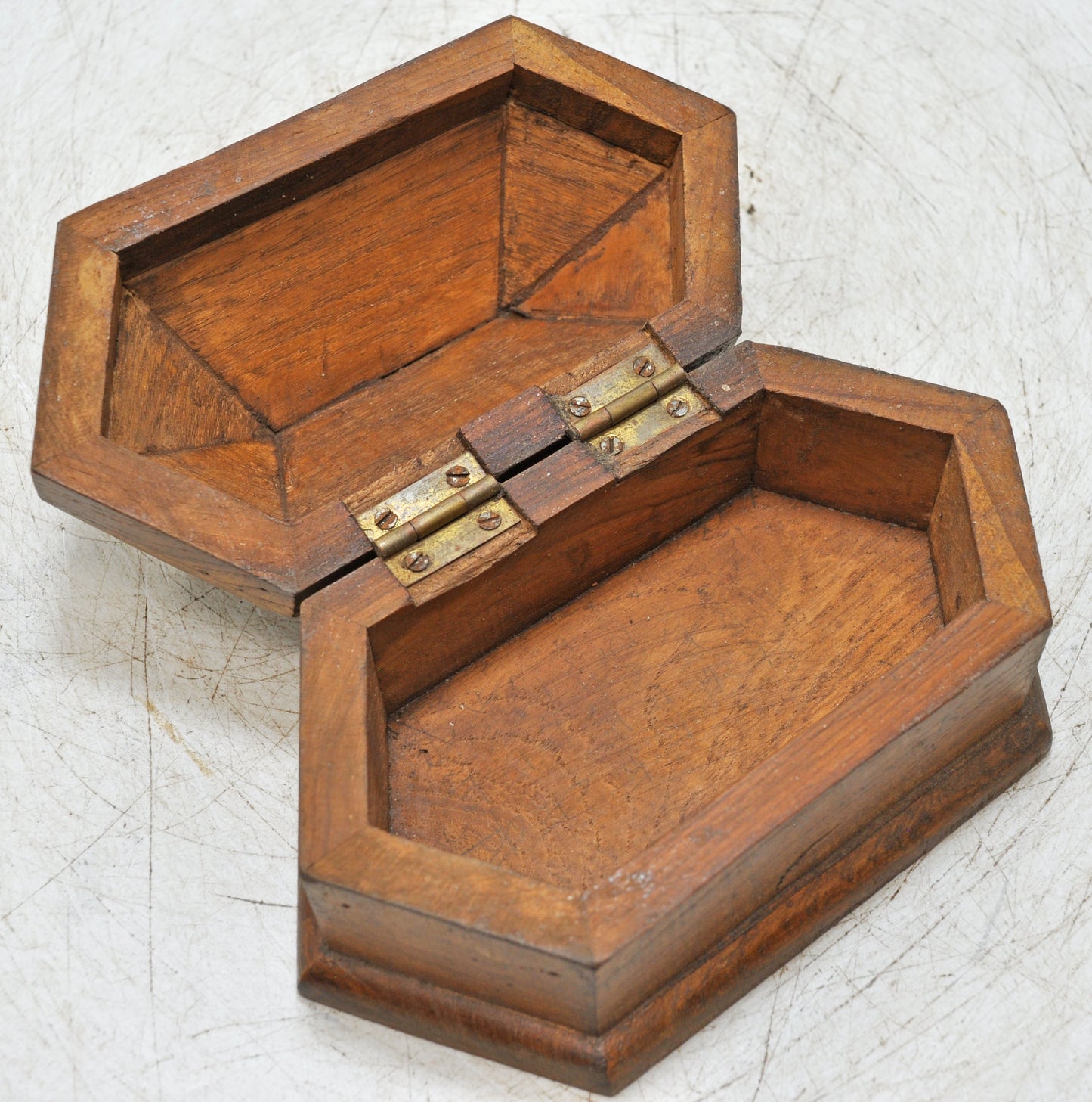 Vintage Wooden Dome Shaped Small Storage Box Original Old Hand Crafted