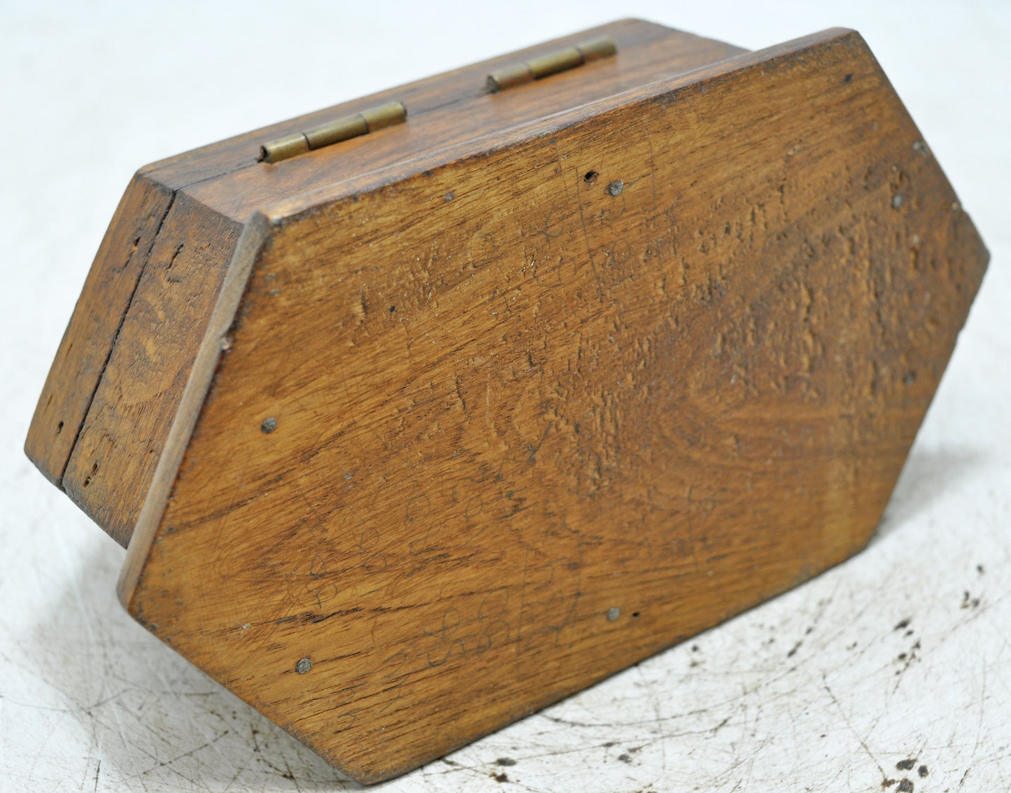 Vintage Wooden Dome Shaped Small Storage Box Original Old Hand Crafted