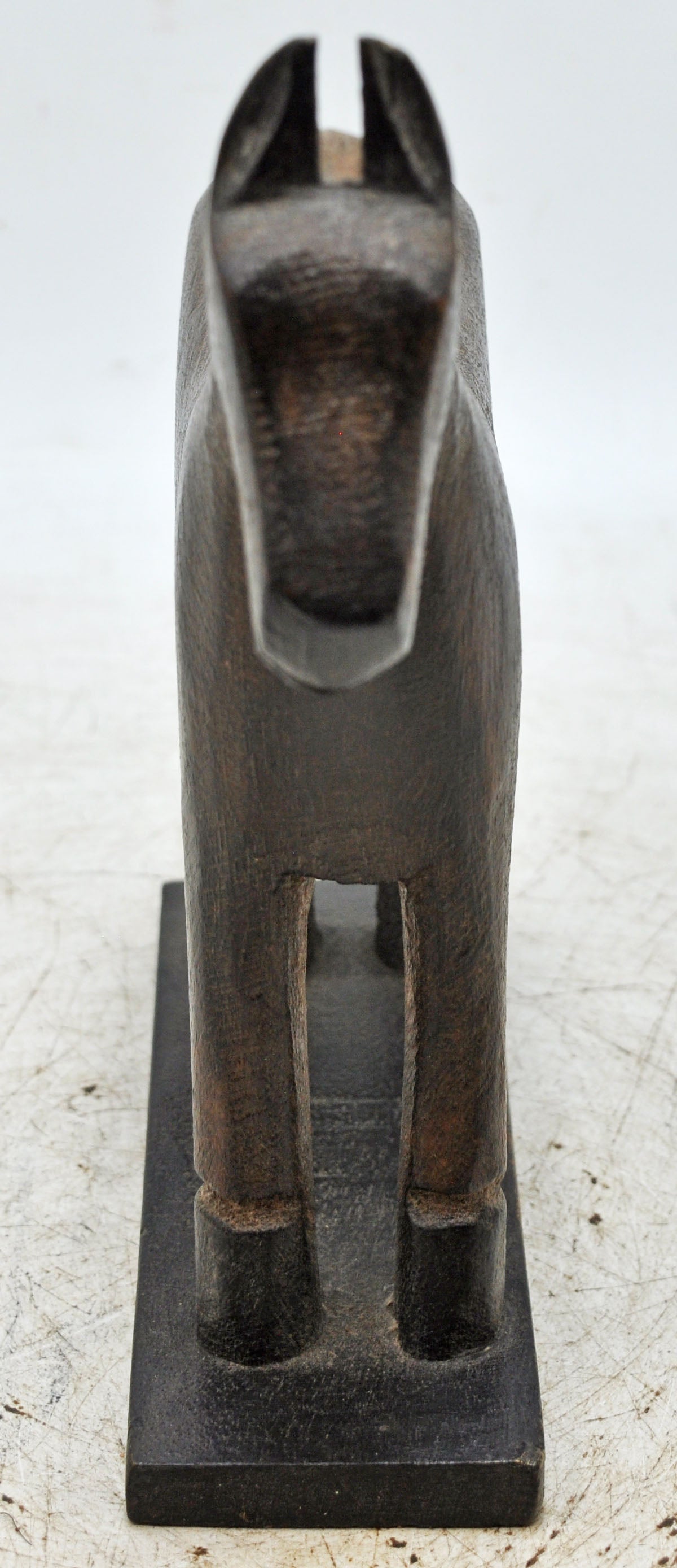 Vintage Wooden Horse Figurine on Stand Original Old Hand Carved