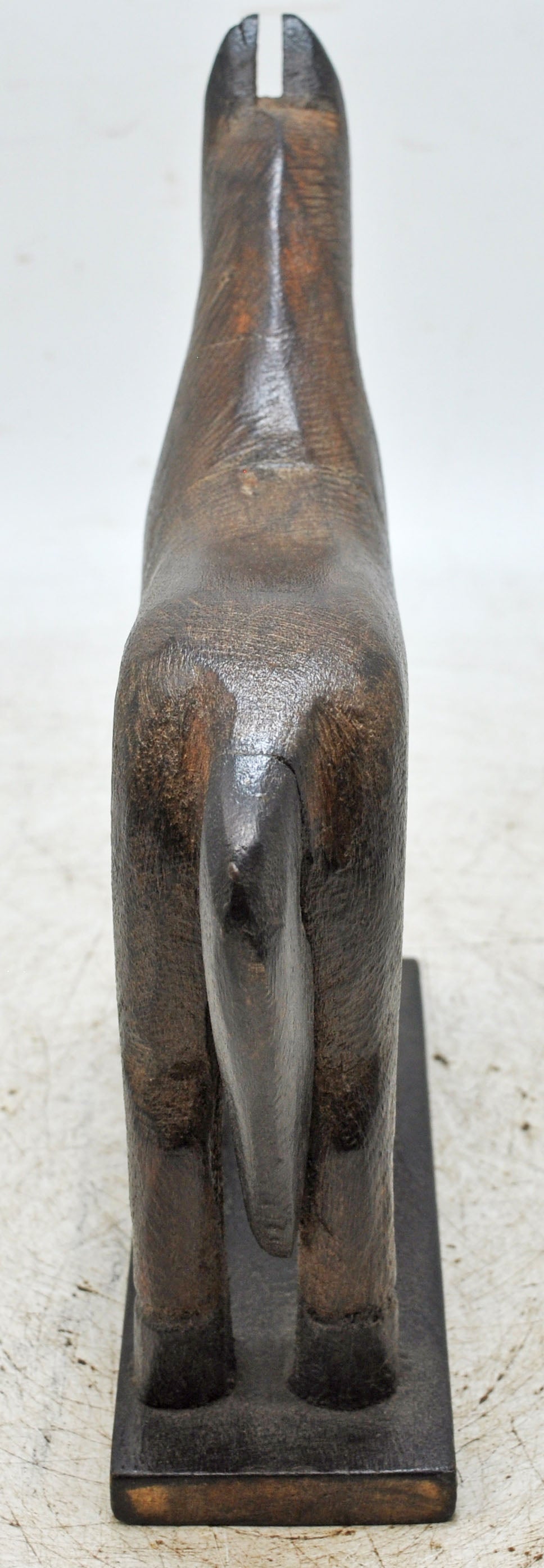 Vintage Wooden Horse Figurine on Stand Original Old Hand Carved