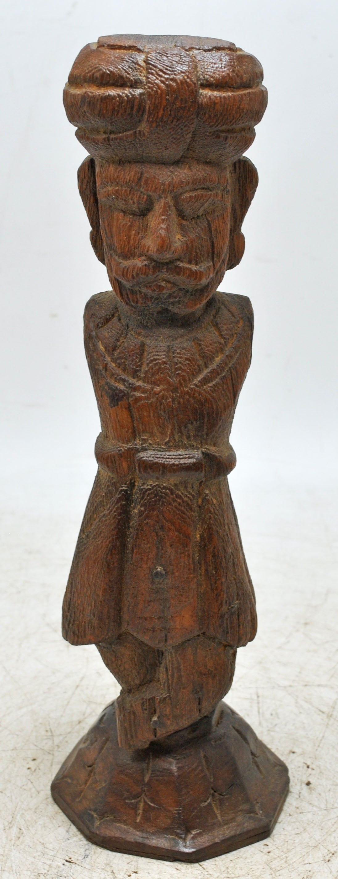 Vintage Wooden Watchman Figurine Original Old Hand Carved