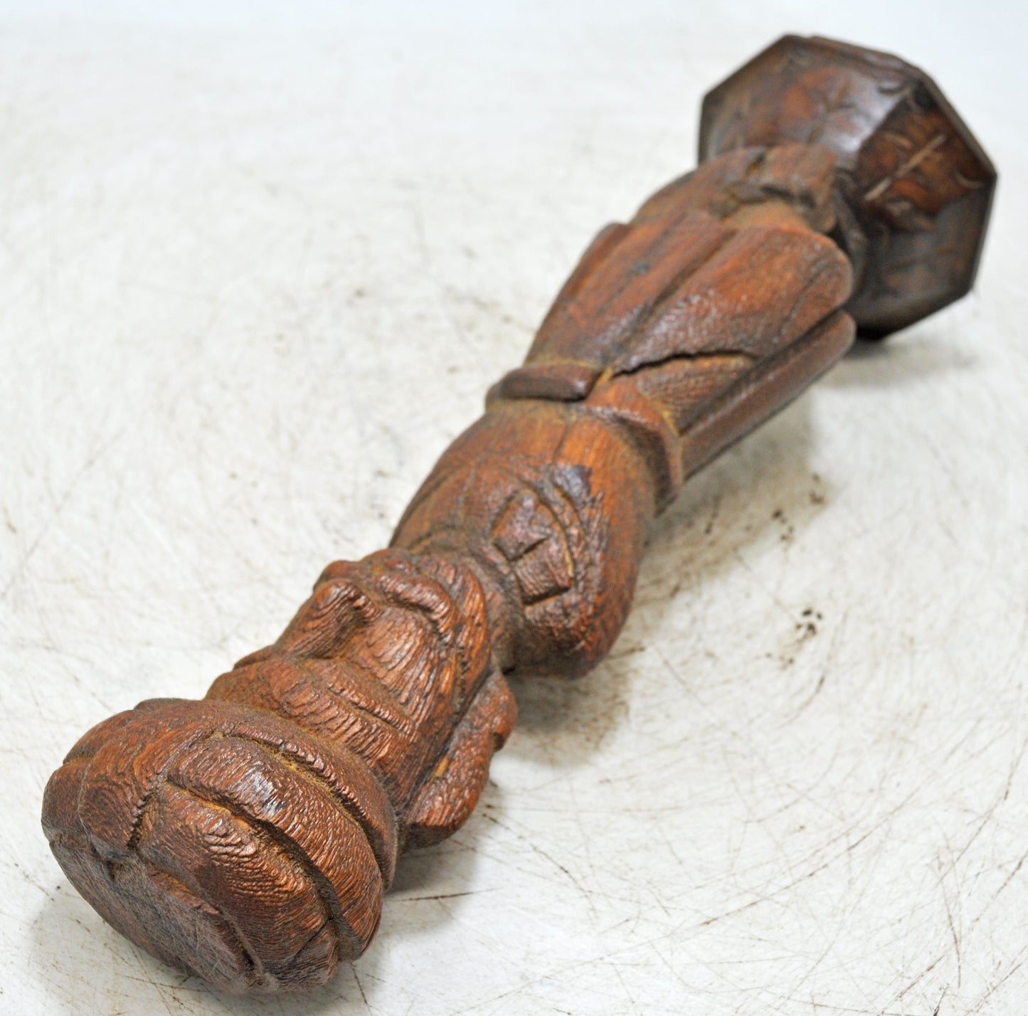 Vintage Wooden Watchman Figurine Original Old Hand Carved