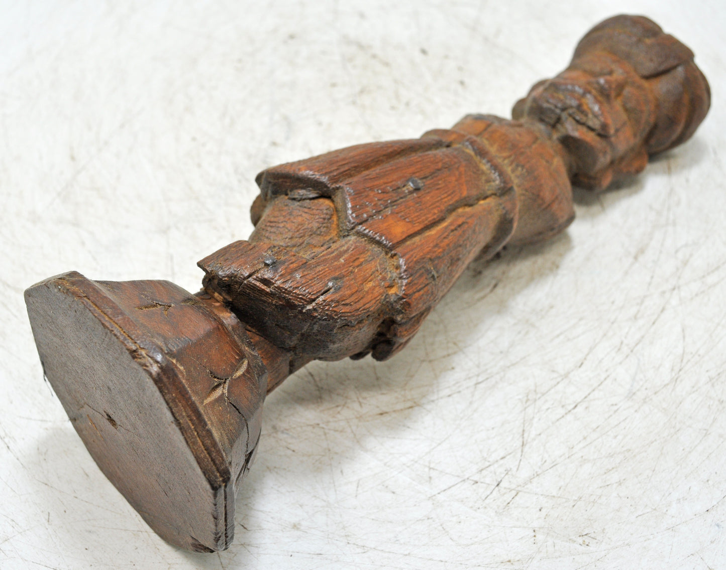 Vintage Wooden Watchman Figurine Original Old Hand Carved